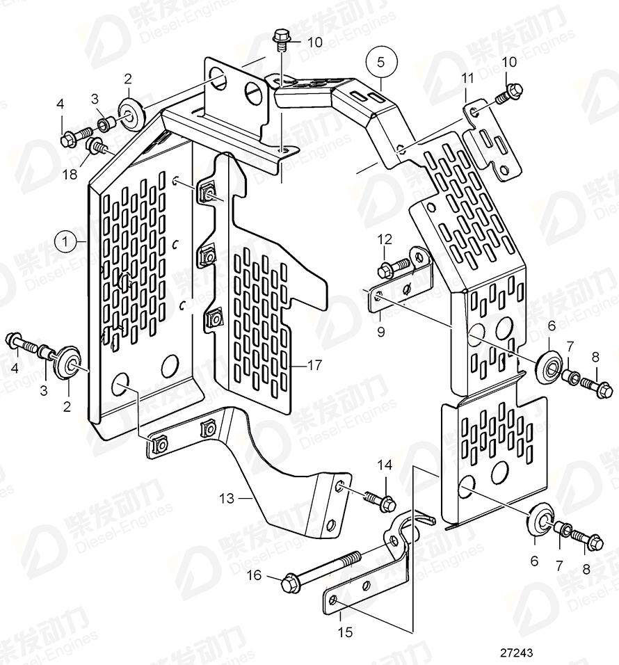 VOLVO Protecting screen 22654328 Drawing